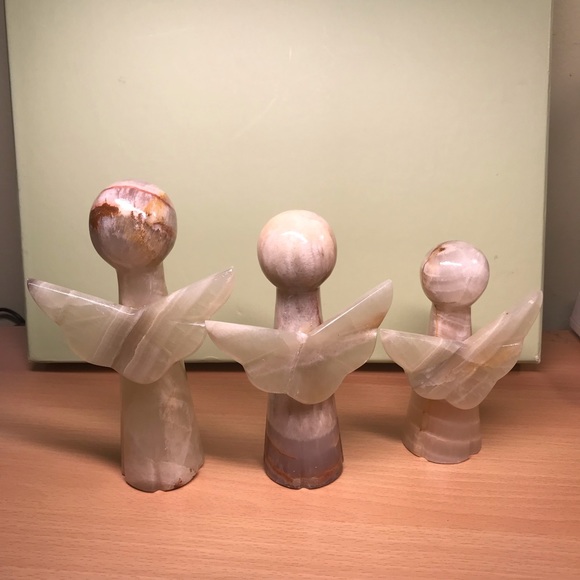 Set of 3 Marble Angels - Picture 2 of 5